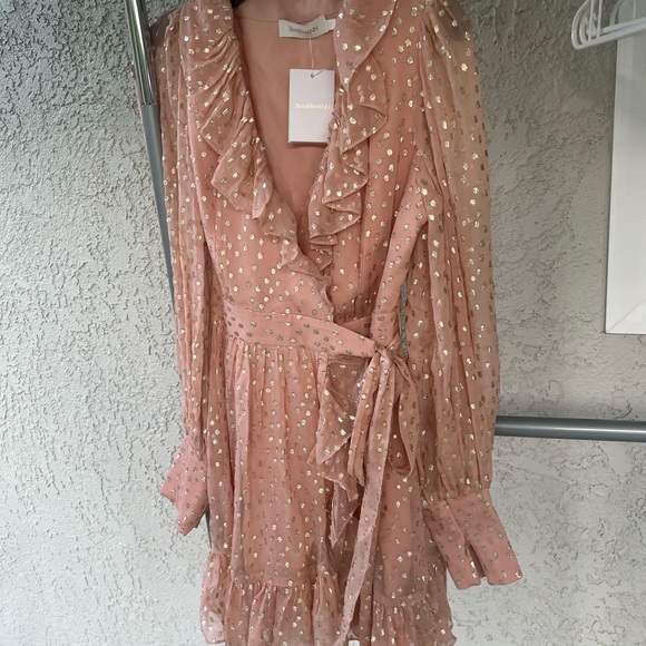 Zimmermann Metallic Dot Ruffle Dress - Picture 3 of 13